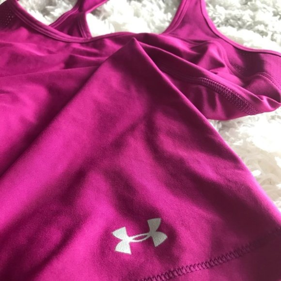 Women's Under Armour Racerback Fuchsia Tank Top - Picture 3 of 7
